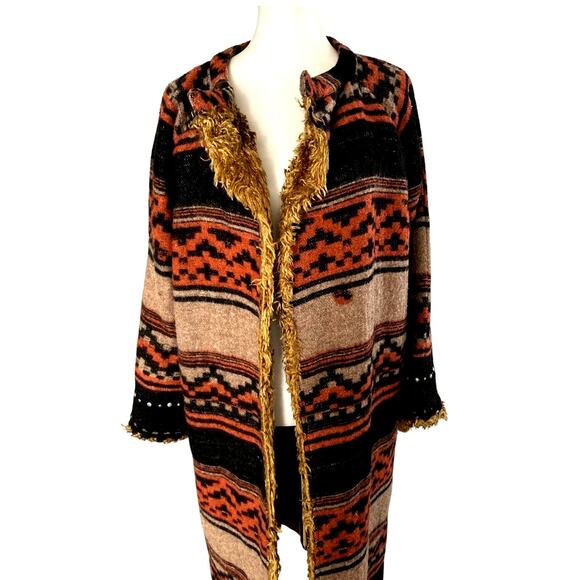 Early Y2K Another Important Culture Reversible Wool & Shearling Coat – M - Picture 10 of 12